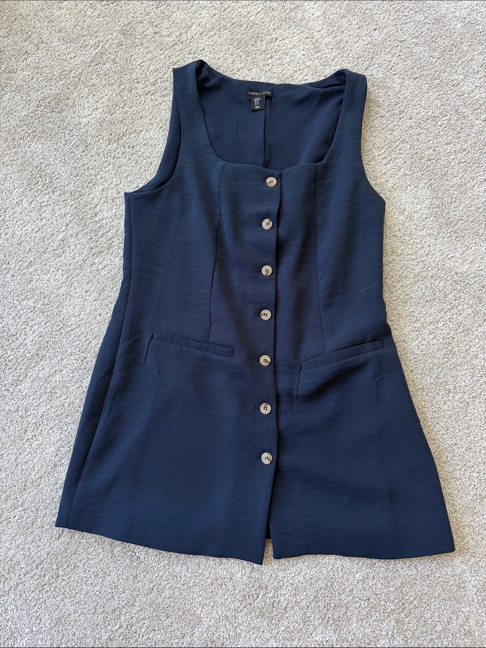 Sincerely Jules Navy Button-Front Mini Dress